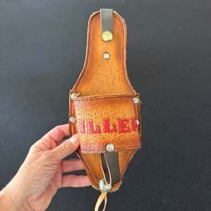 Vintage Tooled Leather Miller Beer Can Holster One of a Kind